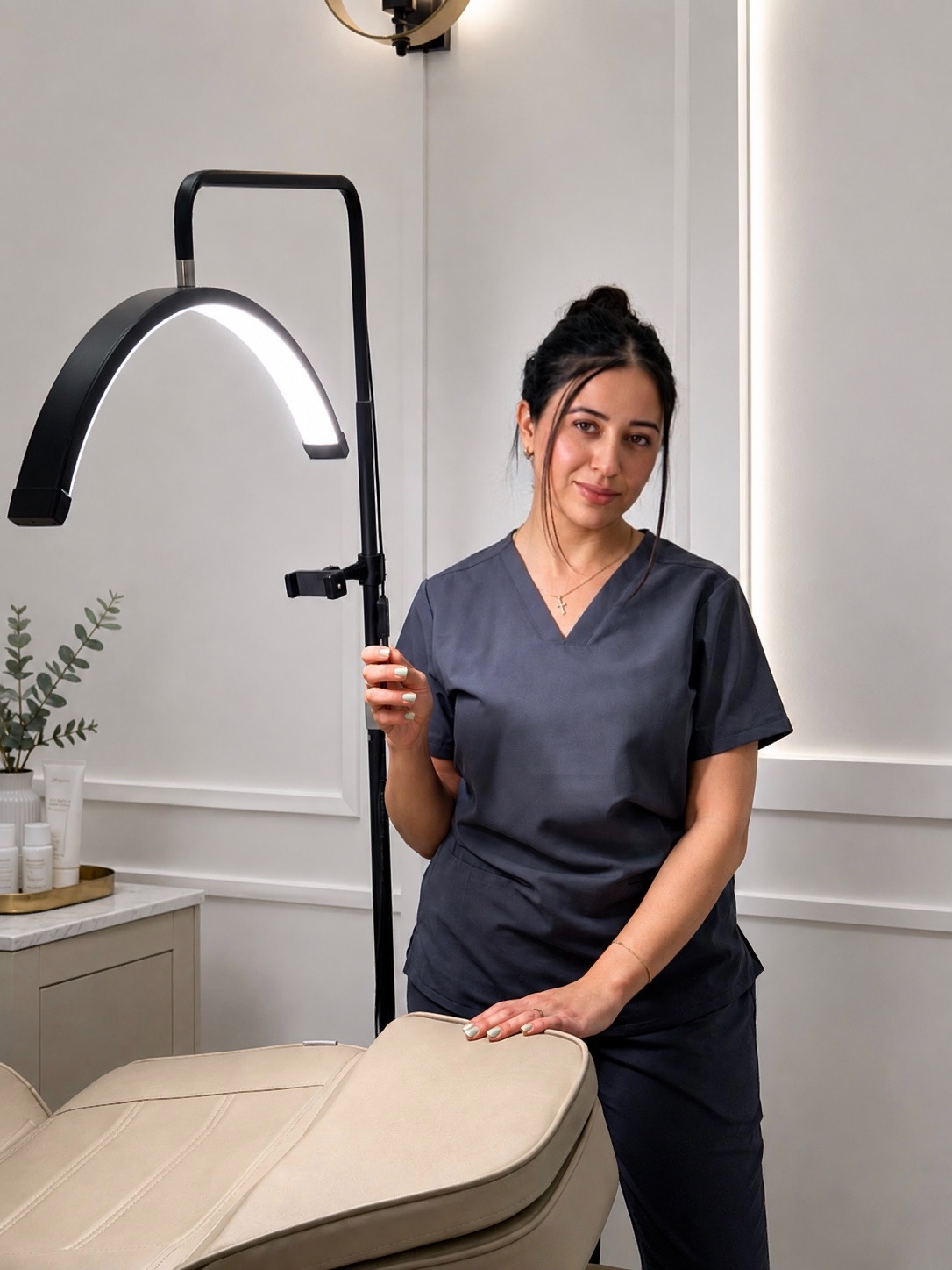 Dumarina Putros, Registered Nurse and founder of DP Cosmetics, in her Sydney clinic